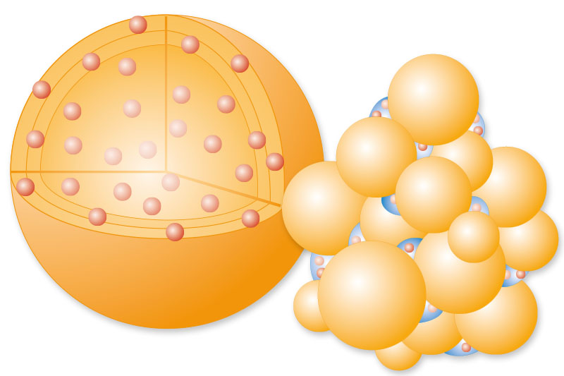 Microencapsulation with solid matrix.