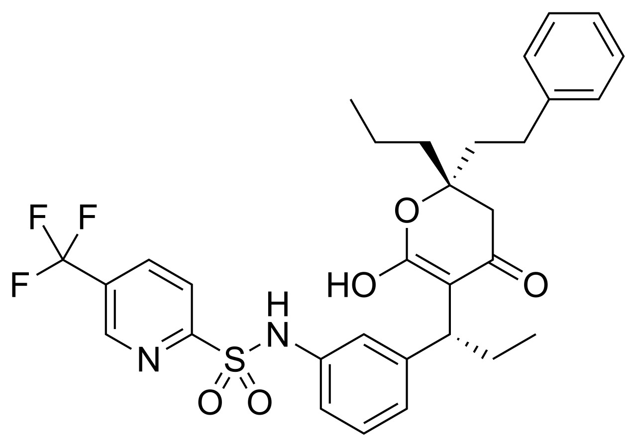 Skeletal formula of tipranavir.